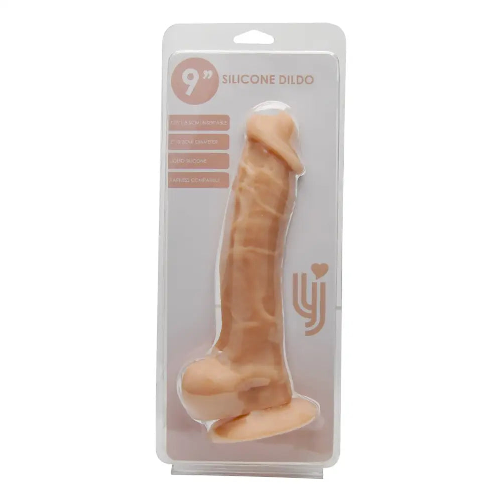 Loving Joy 9 Inch Realistic Silicone Dildo with Suction Cup and Balls Vanilla - Dildos - Save 25% - United Kingdom Stoke-on-trent