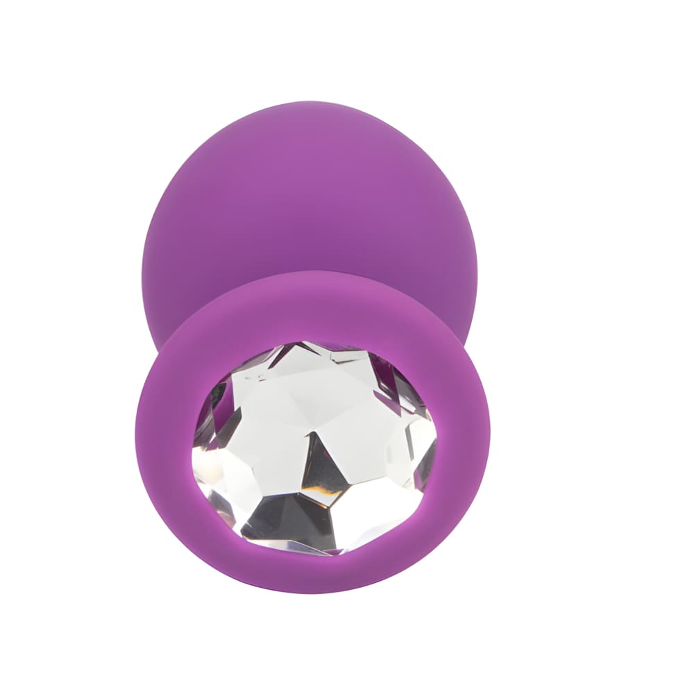 Loving Joy Jewelled Silicone Butt Plug Purple -large - Plugs - Save 25% - Sale