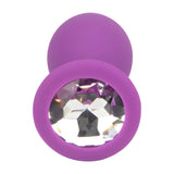 Loving Joy Jewelled Silicone Butt Plug Purple - Medium - Plugs - Save 20% - Sale