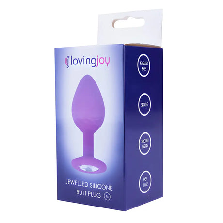Loving Joy Jewelled Silicone Butt Plug Purple - Medium - Plugs - Save 15% - Sale United Kingdom Stoke-on-trent