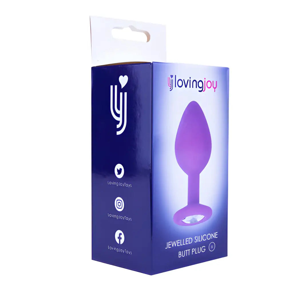 Loving Joy Jewelled Silicone Butt Plug Purple - Medium - Plugs - Save 15% - Sale United Kingdom Stoke-on-trent