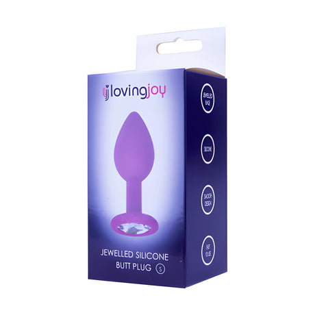 Loving Joy Jewelled Silicone Butt Plug Purple -small - Plugs - Save 25% - Sale
