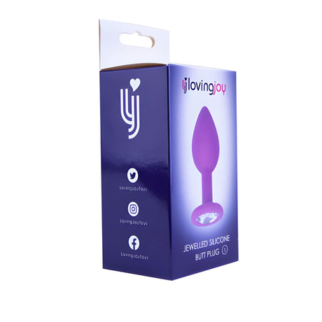 Loving Joy Jewelled Silicone Butt Plug Purple -small - Plugs - Save 25% - Sale