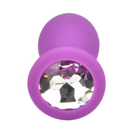 Loving Joy Jewelled Silicone Butt Plug Purple -small - Plugs - Save 25% - Sale