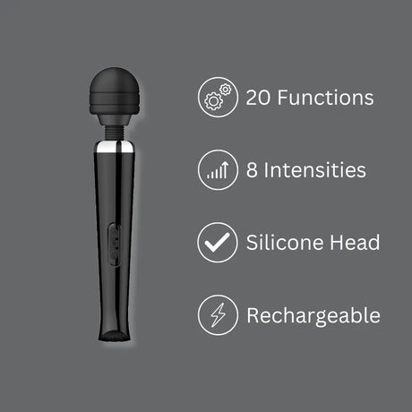 Loving Joy Rechargeable Magic Wand Vibrator Black Fast Shipping United Kingdom Stoke on Trent