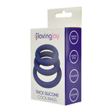 Loving Joy Thick Silicone Cock Rings 3 Pack - Save 20% - Sale