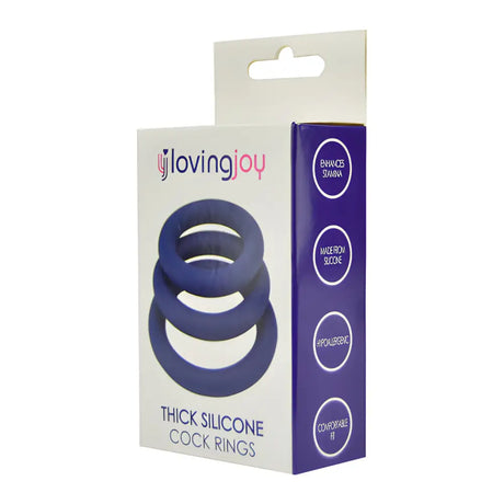 Loving Joy Thick Silicone Cock Rings 3 Pack - Save 25% - Fast Shipping - Sale United Kingdom Stoke-on-trent