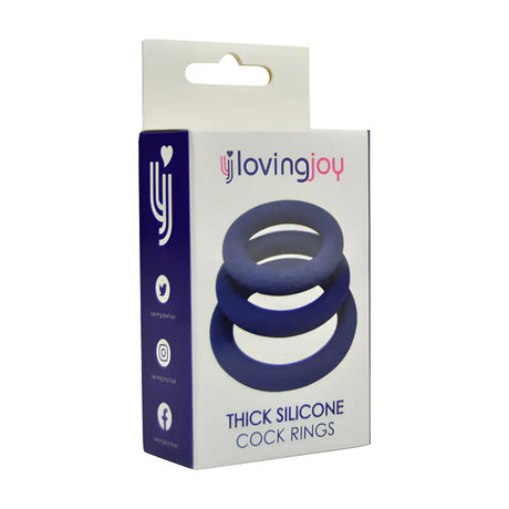 Loving Joy Thick Silicone Cock Rings 3 Pack - Save 25% - Fast Shipping - Sale United Kingdom Stoke-on-trent