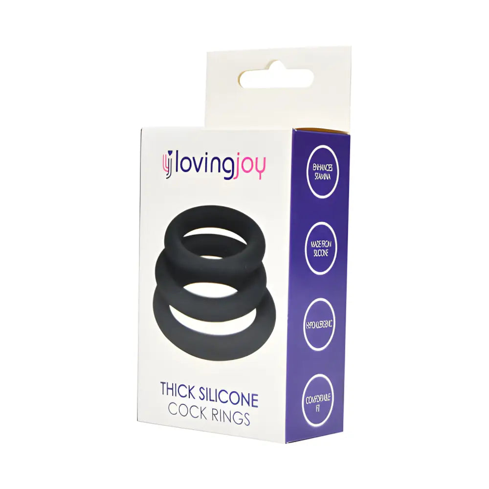 Loving Joy Thick Silicone Cock Rings 3 Pack Grey - Save 15% - Fast Shipping - Sale United Kingdom Stoke-on-trent