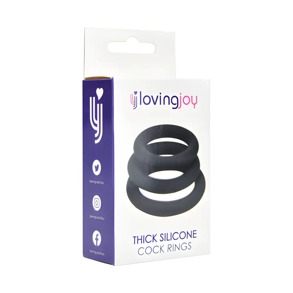 Loving Joy Thick Silicone Cock Rings 3 Pack Grey - Save 15% - Fast Shipping - Sale United Kingdom Stoke-on-trent