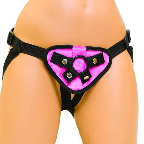 Lux Fetish Pink Velvet Vibrating Strap on Harness - Save 30% - on - Fast Shipping - Sale United Kingdom Stoke-on-trent