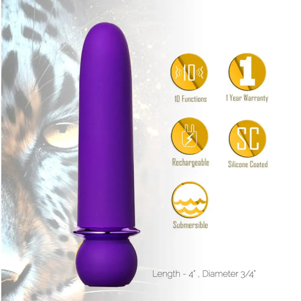 Maia Toys Jaguar 10 Function Silicone Bullet Vibrator Purple 4 Inch United Kingdom Stoke on Trent
