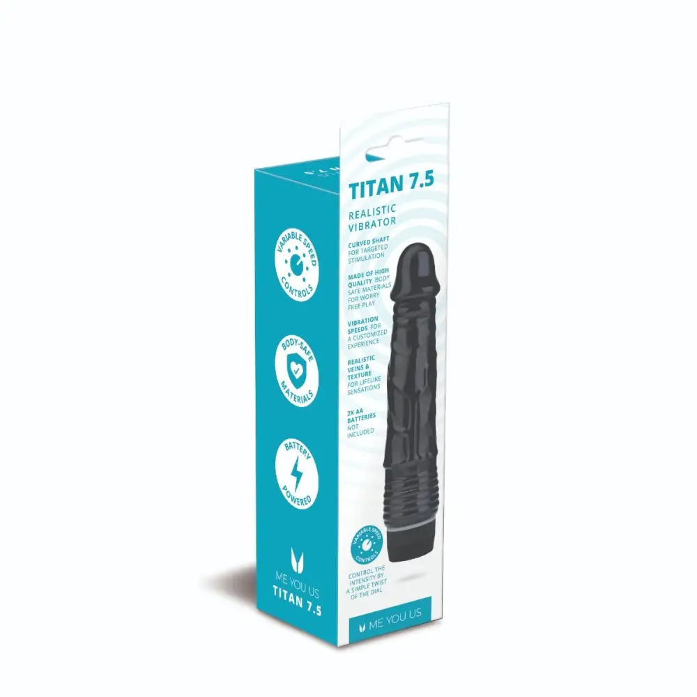 Me you us 7.5 Inch Titan Realistic Vibrator Black - Save 20% - you us - Fast - United Kingdom Stoke-on-trent