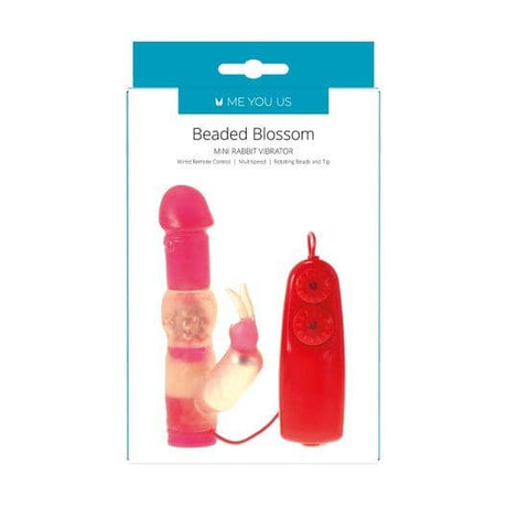 Me You Us Beaded Blossom Rabbit Vibrator Red - Sex Toys