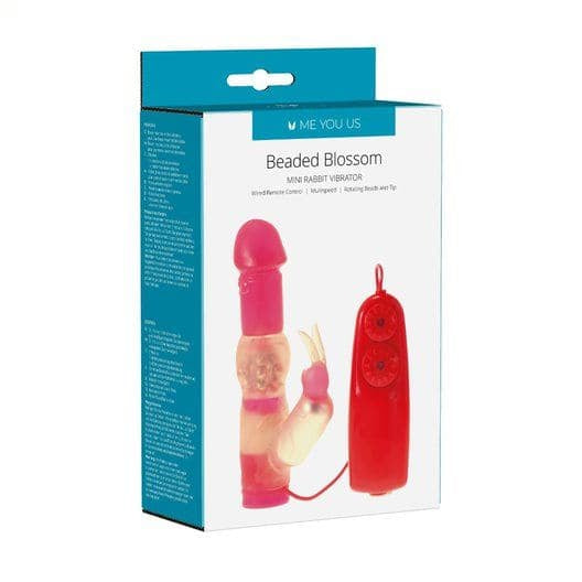 Me You Us Beaded Blossom Rabbit Vibrator Red - Sex Toys