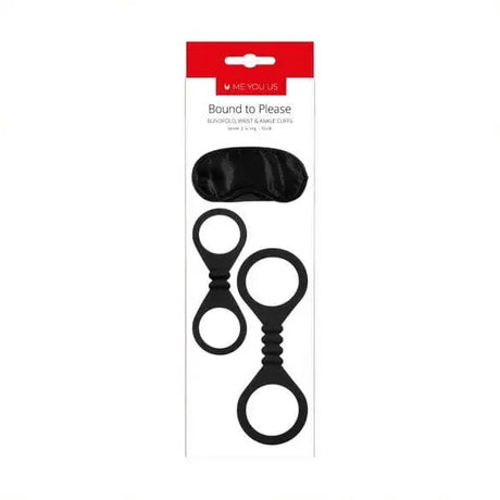 Me you us Bound to Please Blindfold Wrist and Ankle Cuffs Black - Sex Toys - Save 25% - you us to and - Sale United Kingdom Stoke-on-trent