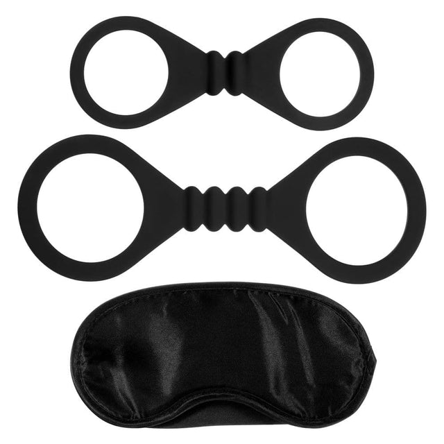 Me you us Bound to Please Blindfold Wrist and Ankle Cuffs Black - Sex Toys - Save 20% - Sale