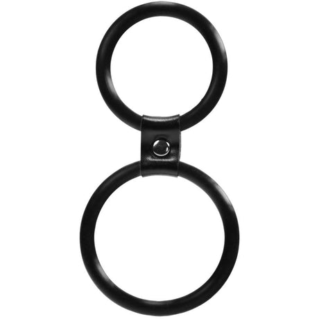 Me You Us Dual Ring Cock Ring Black - Sex Toys