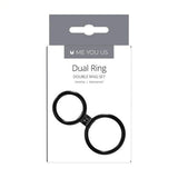 Me You Us Dual Ring Cock Ring Black - Sex Toys