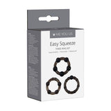 Me You Us Easy Squeeze Cock Ring Set Black - Sex Toys
