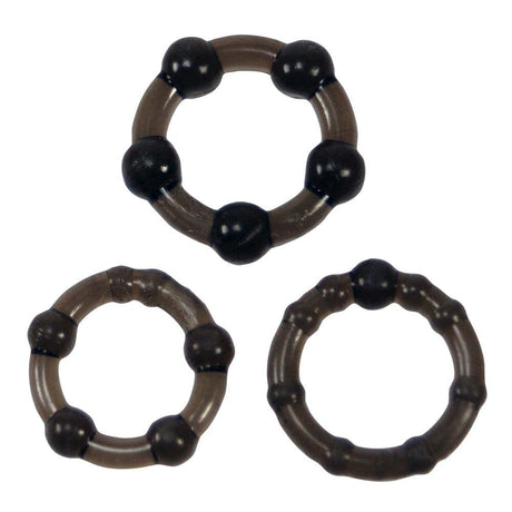 Me You Us Easy Squeeze Cock Ring Set Black - Sex Toys