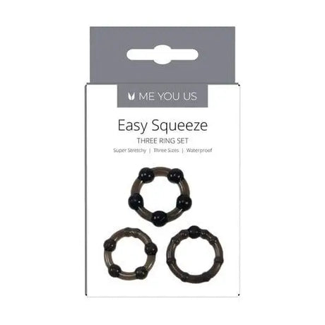 Me you us Easy Squeeze Cock Ring Set Black - Sex Toys - Save 30% - you us - Fast Shipping - Sale United Kingdom Stoke-on-trent