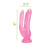 Eu tu noi Ultra cocoș dublu dildo 8 inch roz roz