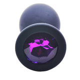 Medium Black Jewelled Silicone Butt Plug - Save 30% - Sale