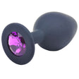 Medium Black Jewelled Silicone Butt Plug - Save 30% - Sale