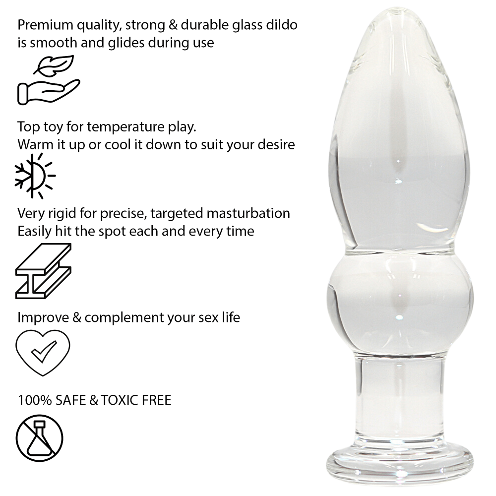 Medium Glass Butt Plug Anal Dildo - Sex Toy - Save 25% - Dildos