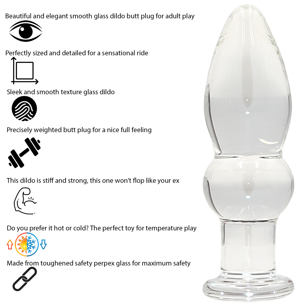 Medium Glass Butt Plug Anal Dildo - Sex Toy - Save 25% - Dildos