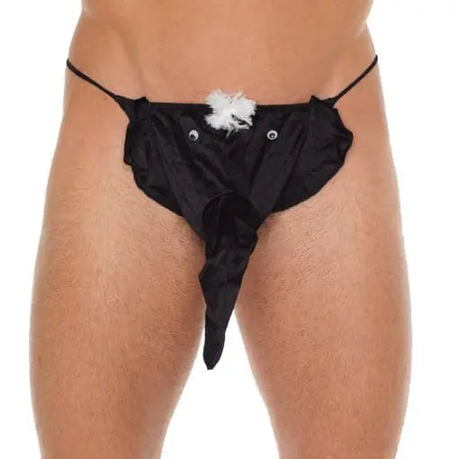 Mens Black Gstring with Elephant Animal Pouch - Save 25% - Gstring with - Fast Shipping - Sale United Kingdom Stoke-on-trent