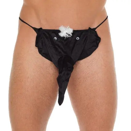 Mens Black Gstring with Elephant Animal Pouch - Save 25% - Gstring with - Fast Shipping - Sale United Kingdom Stoke-on-trent