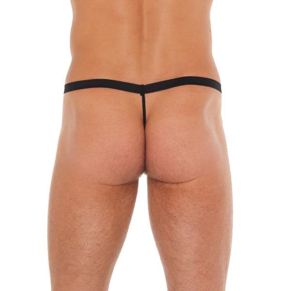 Mens Black Gstring with Leopard Print Pouch - Save 25% - Sale