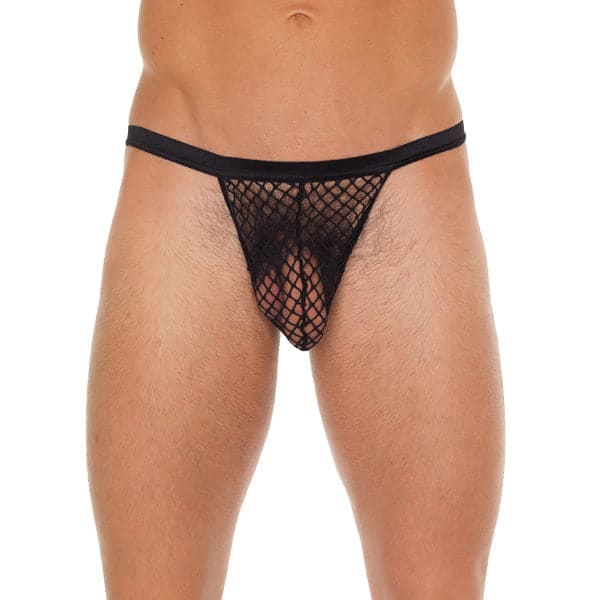 Mens Black Gstring with Net Pouch - Save 30% - Sale