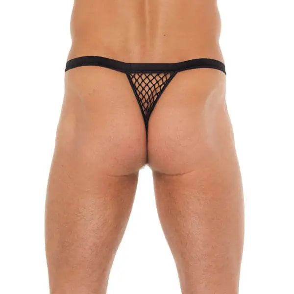 Mens Black Gstring with Net Pouch - Save 25% - Gstring with - Fast Shipping - Sale United Kingdom Stoke-on-trent