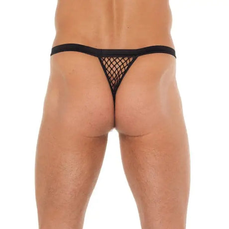 Mens Black Gstring with Net Pouch - Save 25% - Gstring with - Fast Shipping - Sale United Kingdom Stoke-on-trent