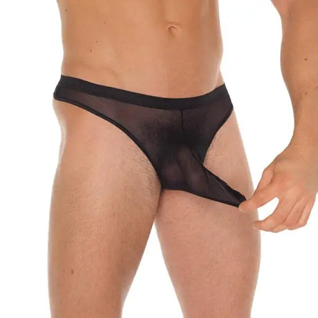 Mens Black Gstring with Penis Sleeve - Save 25% - Gstring with - Fast Shipping - Sale United Kingdom Stoke-on-trent