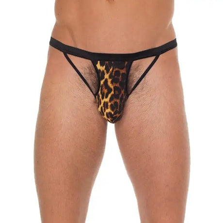 Mens Black Gstring with Straps to Animal Print Pouch - Save 25% - Gstring with to - Fast - Sale United Kingdom Stoke-on-trent