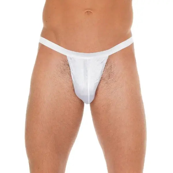 Mens White Gstring with Small Pouch - Save 25% - Gstring with - Fast Shipping - Sale United Kingdom Stoke-on-trent