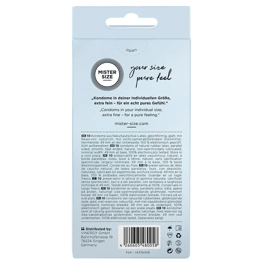 Mister Size 49mm your Pure Feel Condoms 10 Pack - Save 25% - your - Fast Shipping - Sale United Kingdom Stoke-on-trent