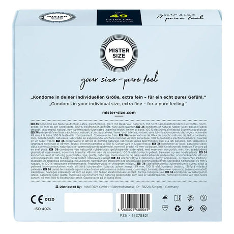 Mister Size 49mm your Pure Feel Condoms 36 Pack - Save 30% - your - Fast Shipping - Sale United Kingdom Stoke-on-trent