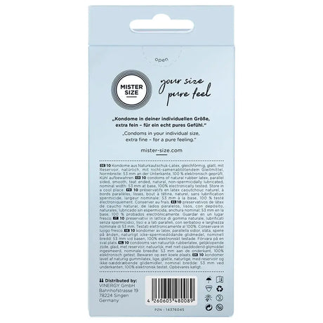 Mister Size 53mm your Pure Feel Condoms 10 Pack - Save 25% - your - Fast Shipping - Sale United Kingdom Stoke-on-trent