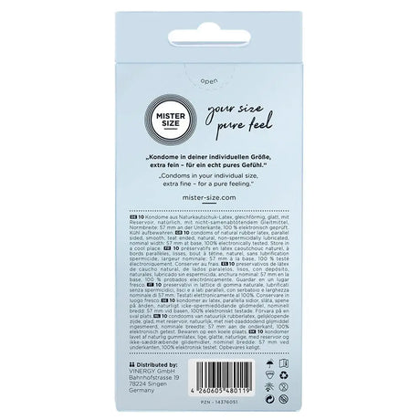 Mister Size 57mm your Pure Feel Condoms 10 Pack - Save 25% - your - Fast Shipping - Sale United Kingdom Stoke-on-trent