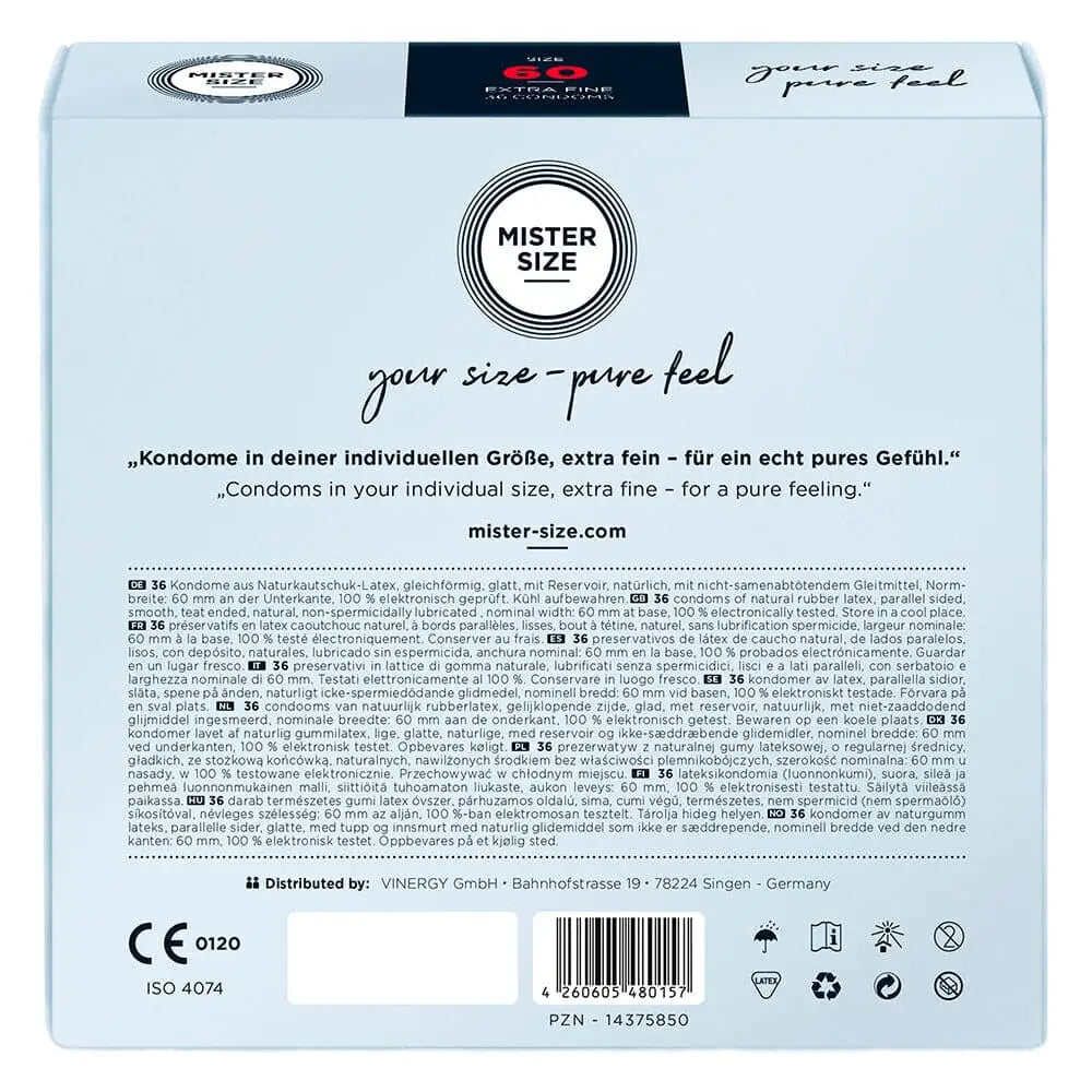 Mister Size 60mm your Pure Feel Condoms 36 Pack - Save 30% - your - Fast Shipping - Sale United Kingdom Stoke-on-trent