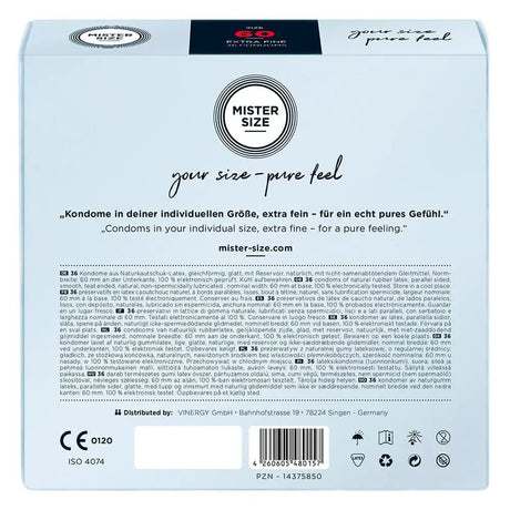 Mister Size 60mm your Pure Feel Condoms 36 Pack - Save 30% - your - Fast Shipping - Sale United Kingdom Stoke-on-trent