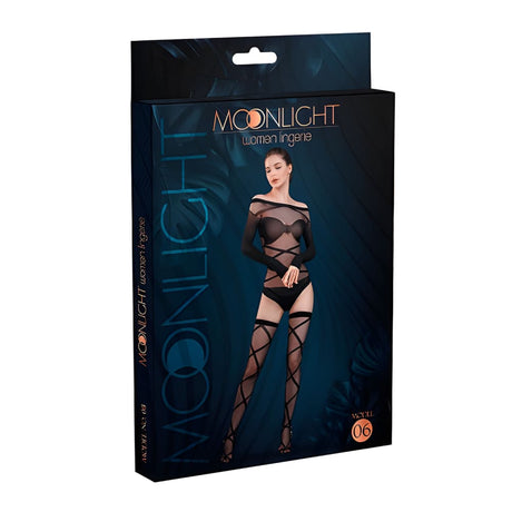 Moonlight Black Bardot Style Body with Stockings one Size - Save 25% - Sale
