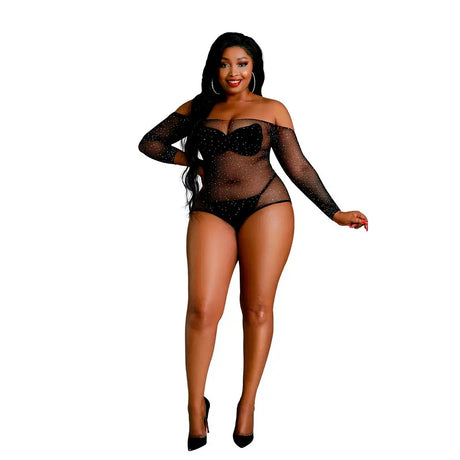 Moonlight Black off the Shoulder Sparkle Body Plus Size - Save 30% - off - Fast - Sale United Kingdom Stoke-on-trent