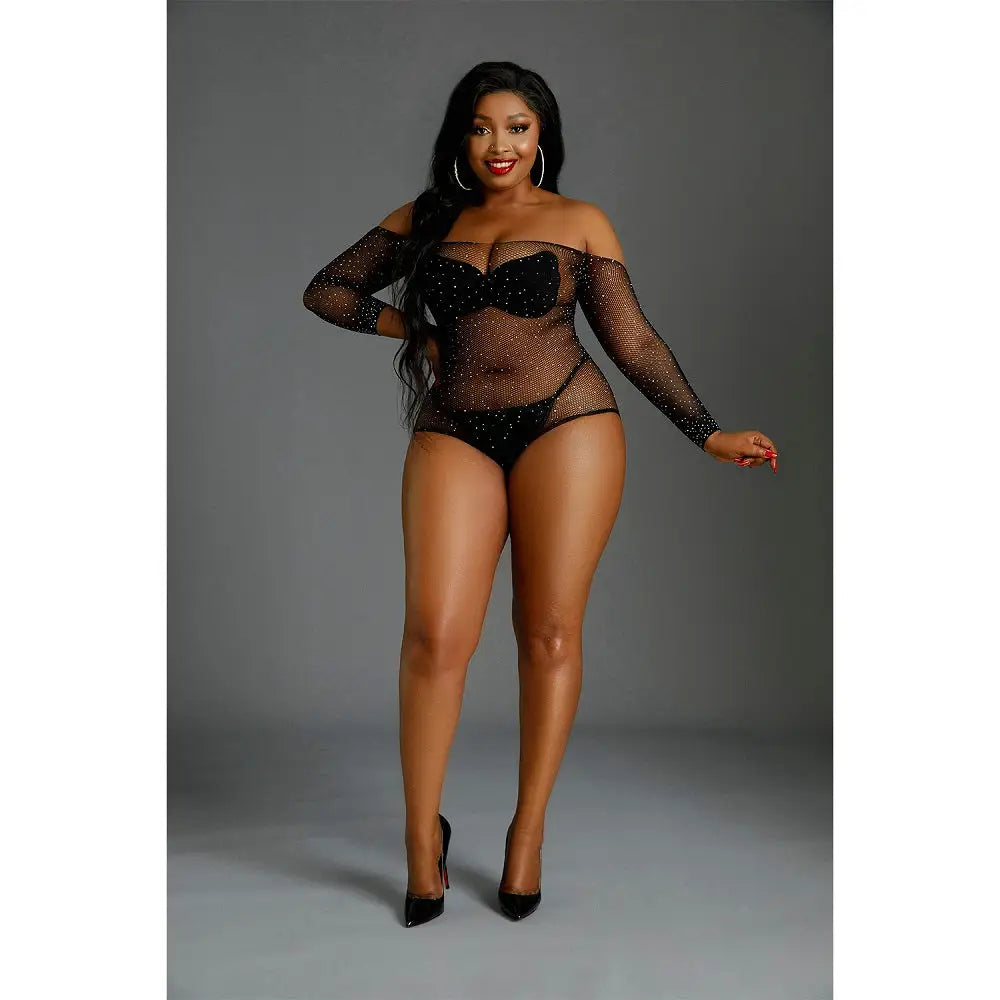 Moonlight Black off the Shoulder Sparkle Body Plus Size - Save 30% - off - Fast - Sale United Kingdom Stoke-on-trent