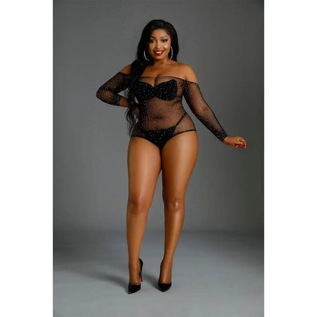Moonlight Black off the Shoulder Sparkle Body Plus Size - Save 30% - off - Fast - Sale United Kingdom Stoke-on-trent